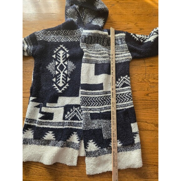 Barefoot Dreams Cozychic Aztec Hooded Cardigan Sweater Size Small Oversized - Picture 7 of 7